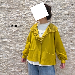 【tumugu】メリノウール×アルパカ カーディガン (TK25406)