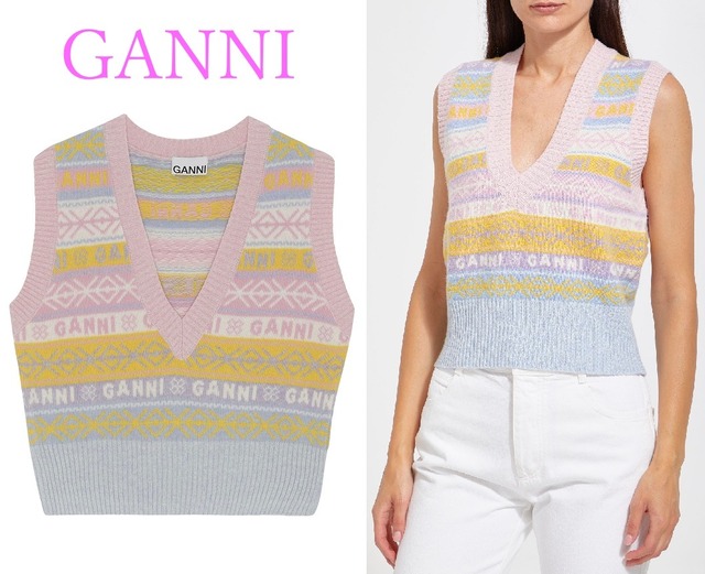 マルチカラー刺繡ベスト By：GANNI（ガニー） | dranb（ドランブ 