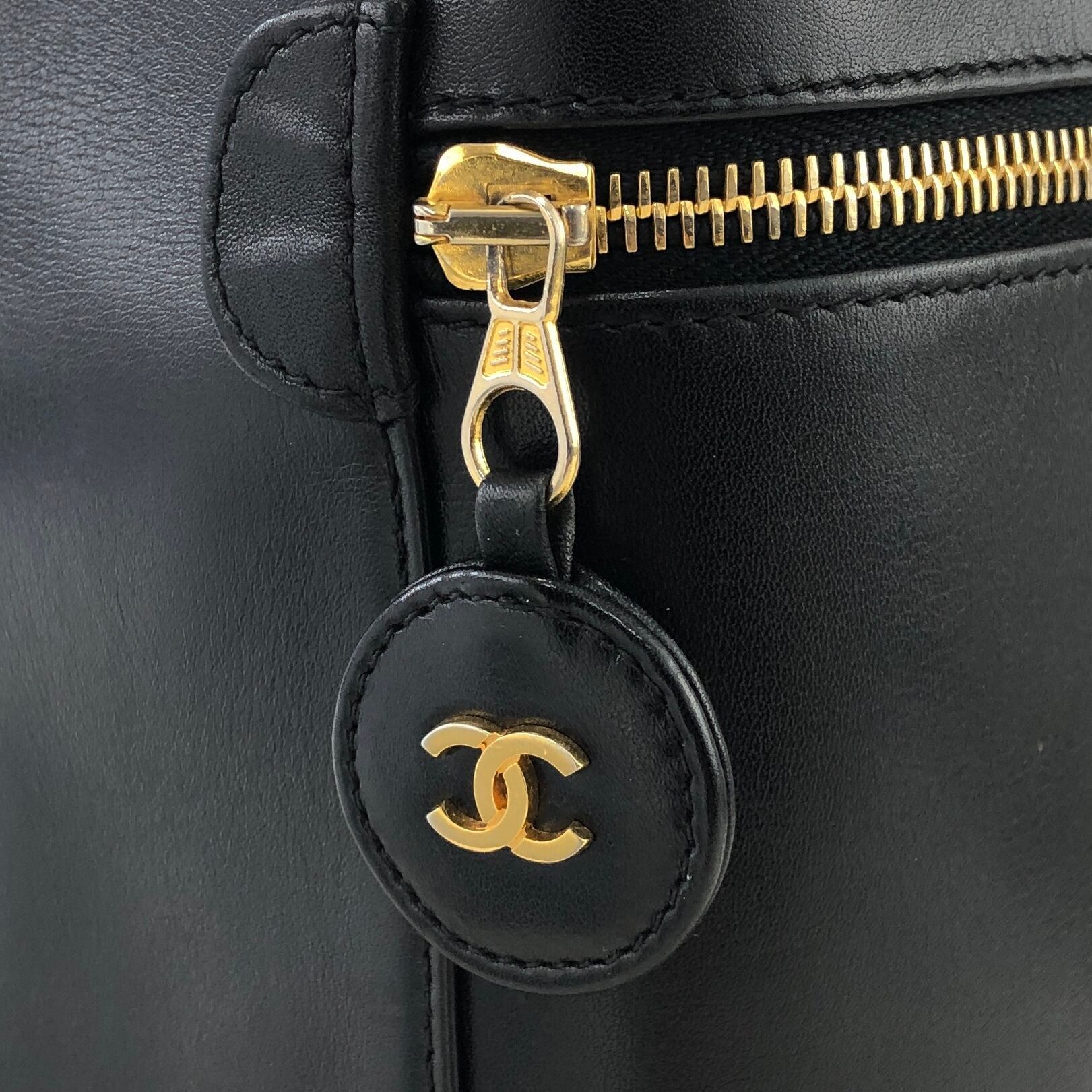 CHANEL シャネル ヴィンテージ バニティ バッグ 黒 イタリー製