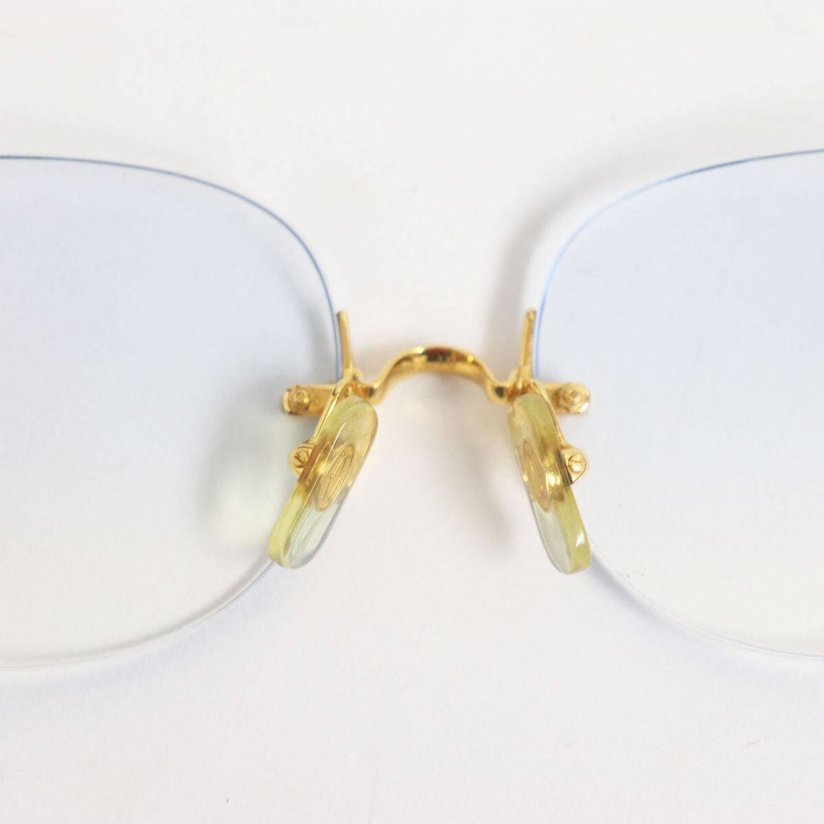 美品 Cartier カルティエ メガネ ツーポイント カラーレンズ 度入り Cartier カルティエ メガネ ツーポイント カラーレンズ 度入り