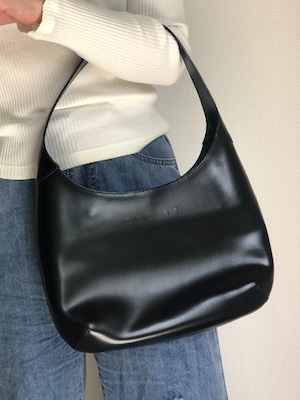 CELINE　セリーヌ　ロゴ型押し　レザー　AVA　ホーボーバッグ　ショルダーバッグ　ブラック　vintage　ヴィンテージ　オールドセリーヌ　tn8fbb