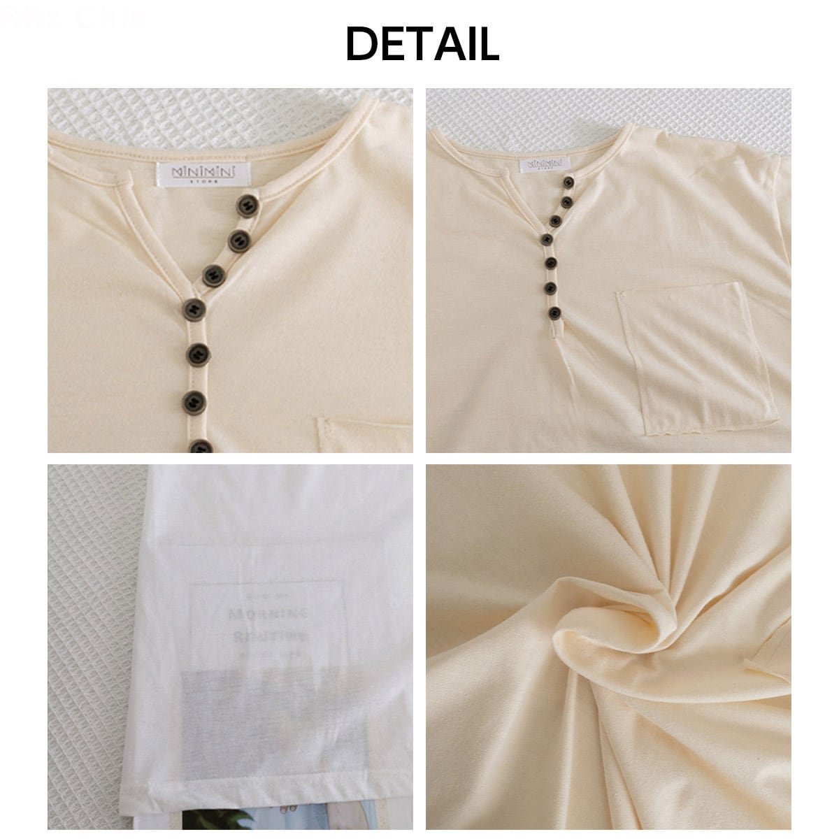 チュニック Tシャツ ヘンリーネック レディース 春夏 韓国 トップス きれいめ 大人 カジュアル ロンT おしゃれ ゆったり 体型カバー 胸ポケット 大人可愛い 大人女子