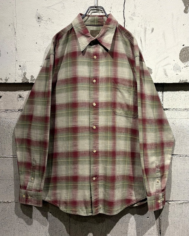 【Caka otto】90's〜00's “ST. JOHN'S BAY” Vintage Loose L/S Ombre Check Shirt