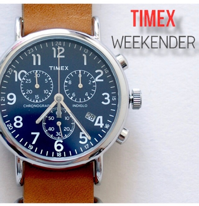 【新品】正規品 TIMEX クロノグラフ 腕時計/ウィークエンダー/ネイビー ブラウン/クオーツ/タイメックス/オフィスワーク/Weekender/DW/