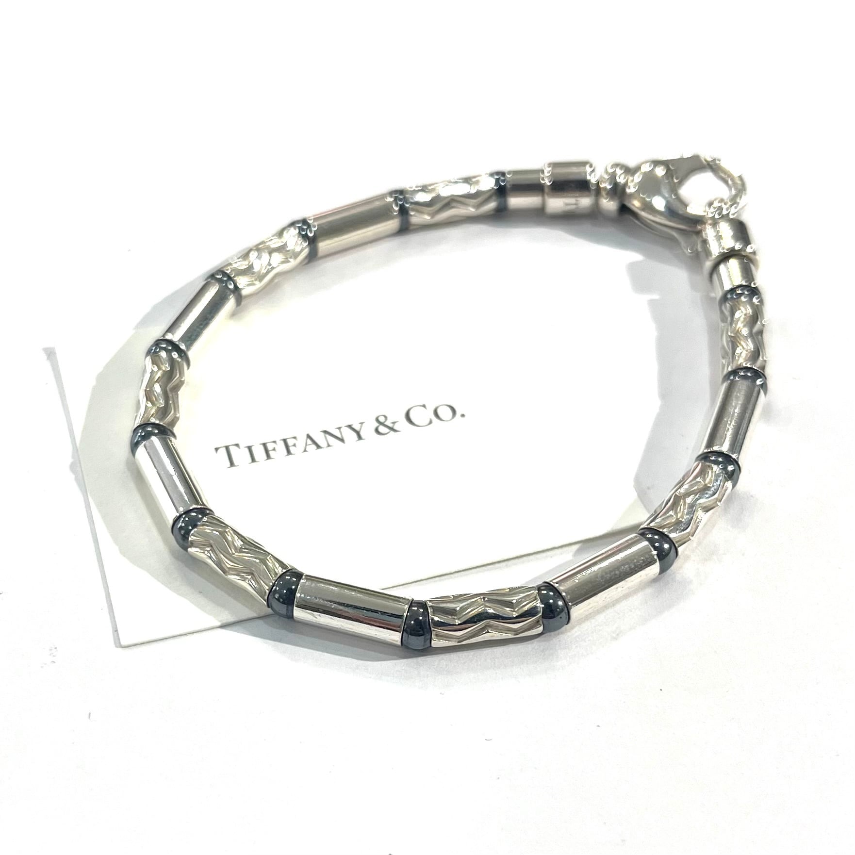 希少【TIFFANY&CO.】2555 ドイツ製 幾何学ヘマタイトジグザグ