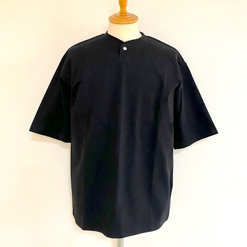 VORTEX 8oz Concho Button Henley Neck Half Sleeve Tapered T-shirts　Super Black