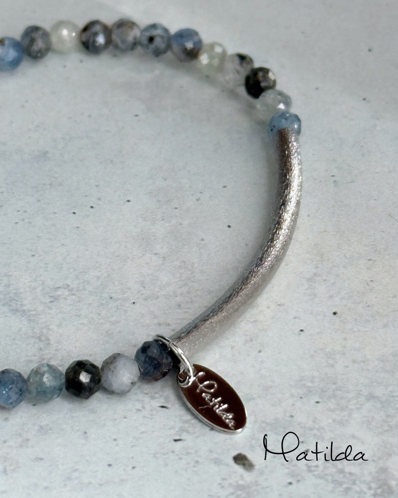 Tube & stone bracelet(カイヤナイト)