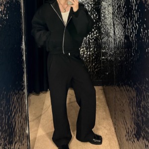 ボリューミードロップショルダーモードパーカー　0855