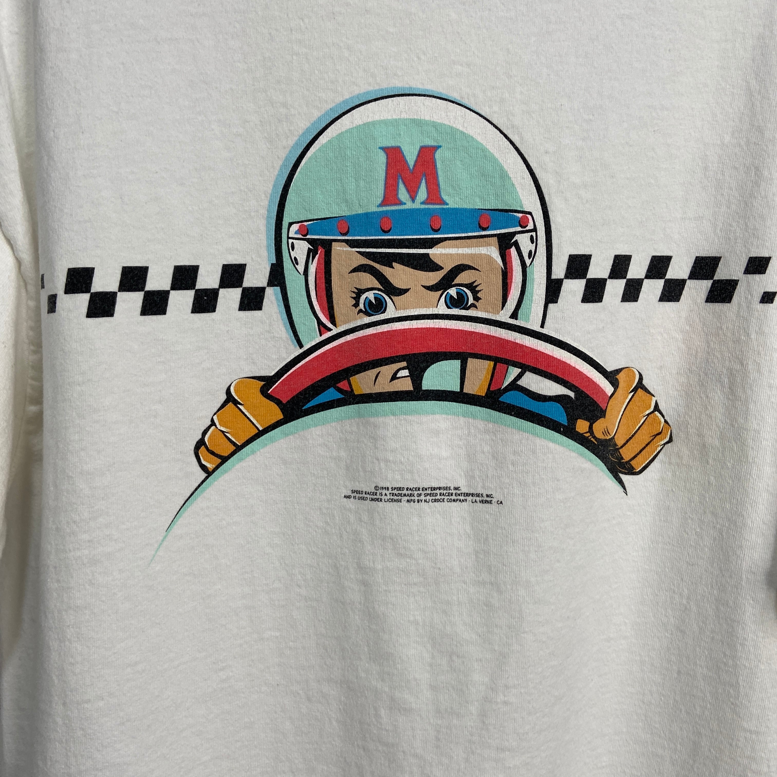 90s USA製 スピードレーサー マッハゴーゴー アニメTシャツ 白 | 古着