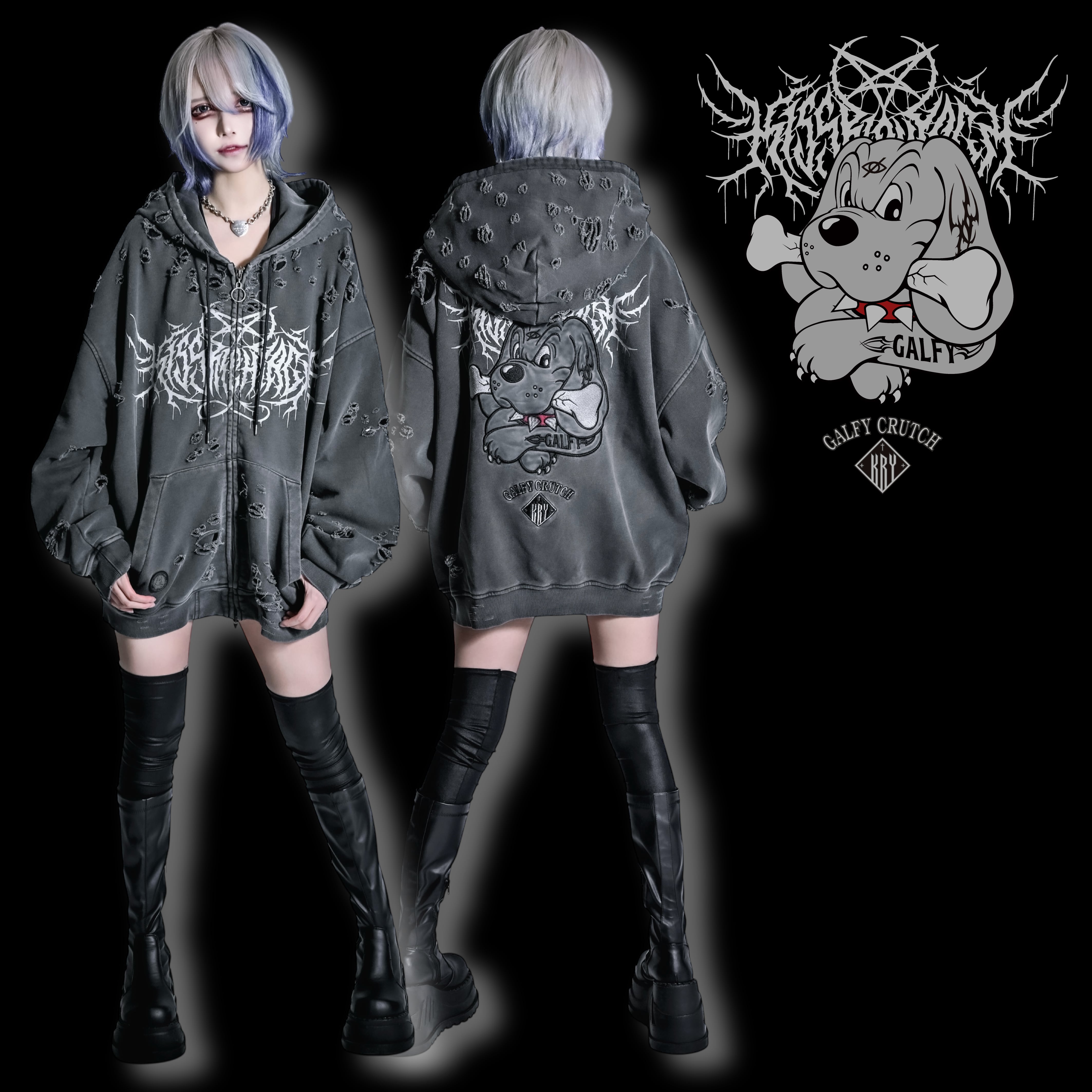 予約】「ブリーチぼろぼろパーカー」 | KRY clothing