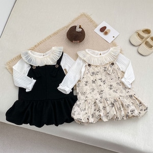 【BABY&KID】春作ノースリーブ花柄サロペットワンピース