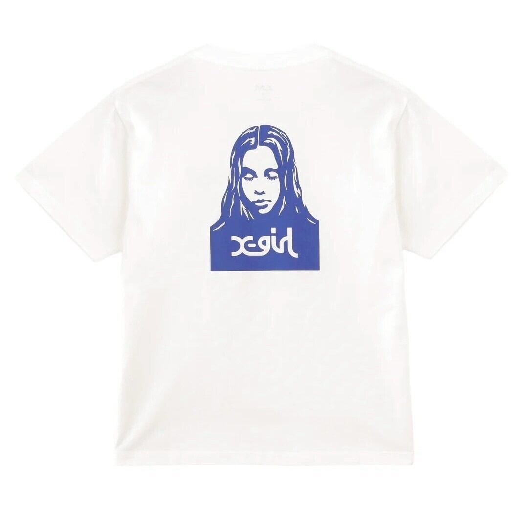 【X-girl】FACE S/S TEE / WHITE【エックスガール】