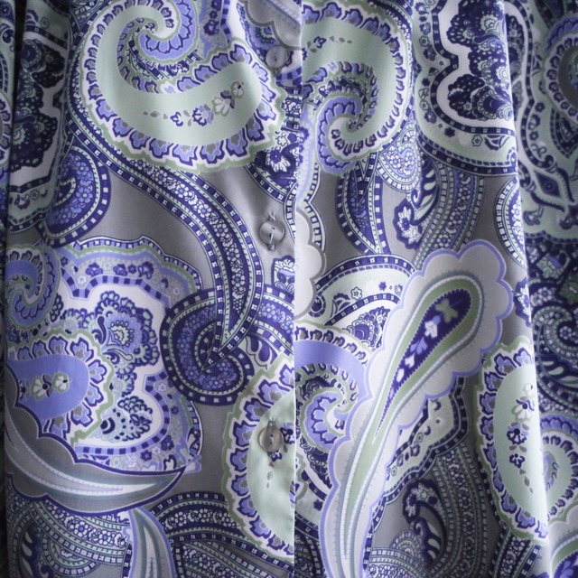 blue paisley super big box silhouette h/s shirt