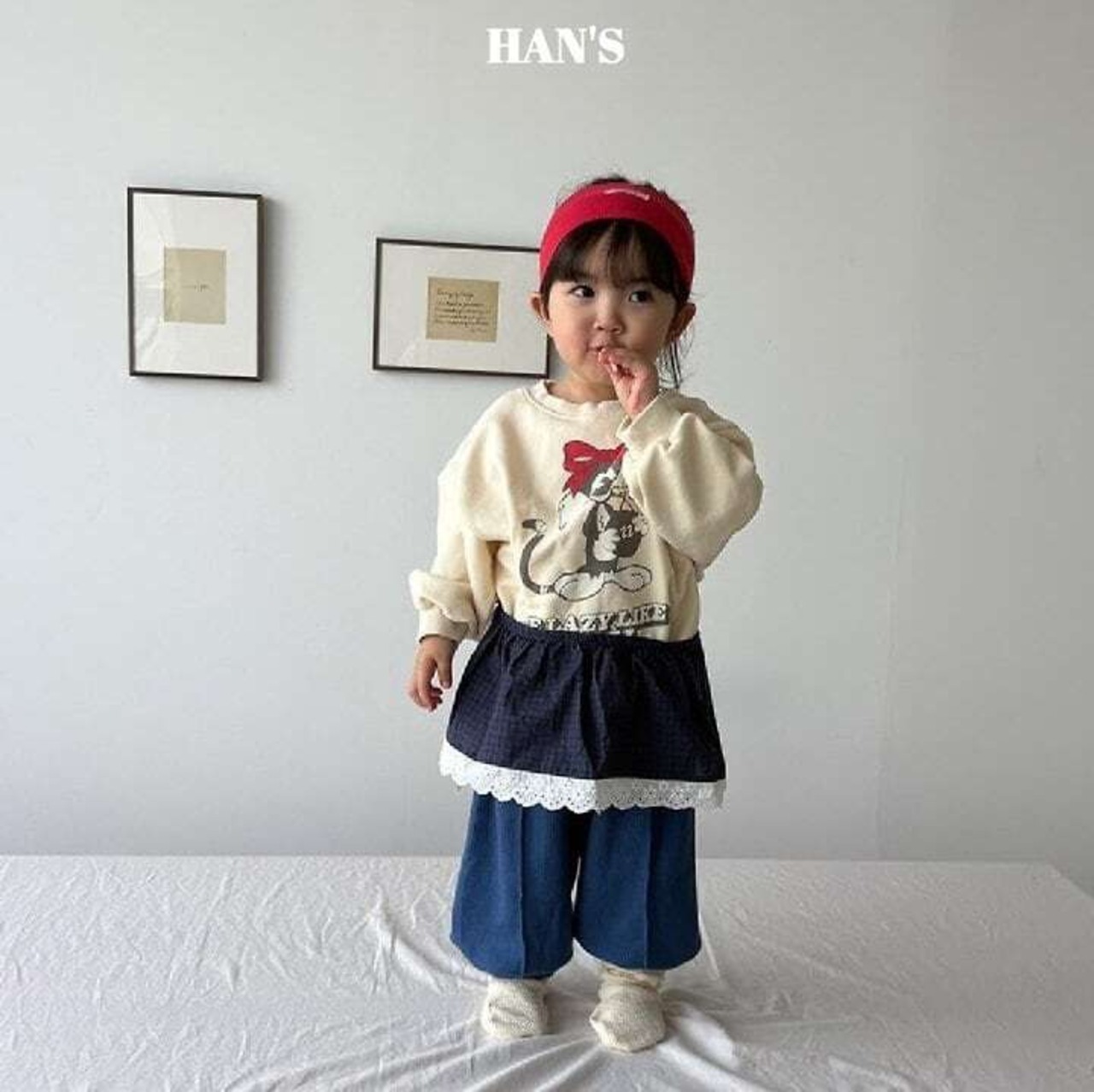 韓国子供服 / 26Autumn / 〖取寄〗Hans / リボンキャットスウェット / キッズ服 / ジュニア服 *XS~JM*