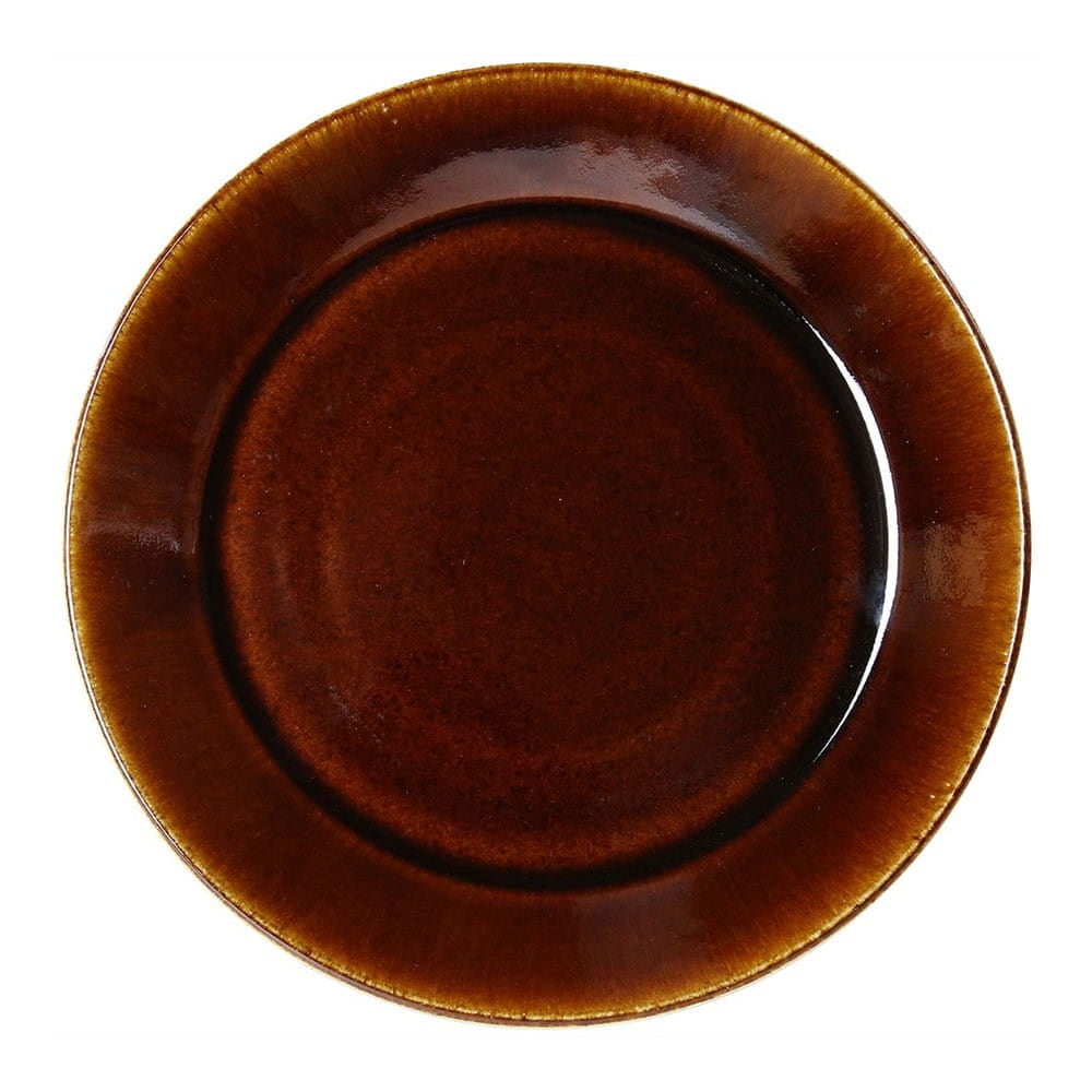 益子焼 つかもと窯 「伝統釉」 フラット プレート 皿 L 約25cm 飴釉 TH-1