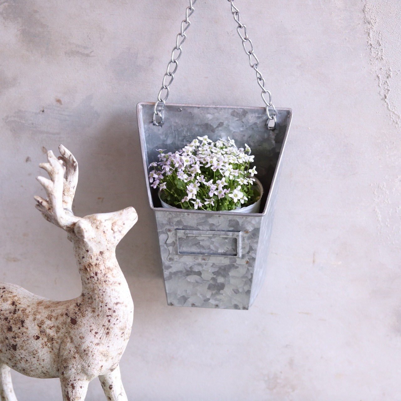 ブリキ植木鉢 　ブリキレターポットS　シャビーシック　オシャレ　40012