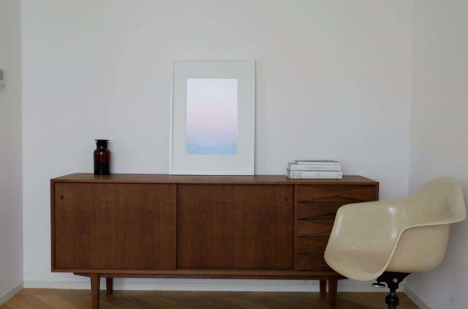 Horizon Color #1 white wooden frame 50cm×70cm付き ( L )