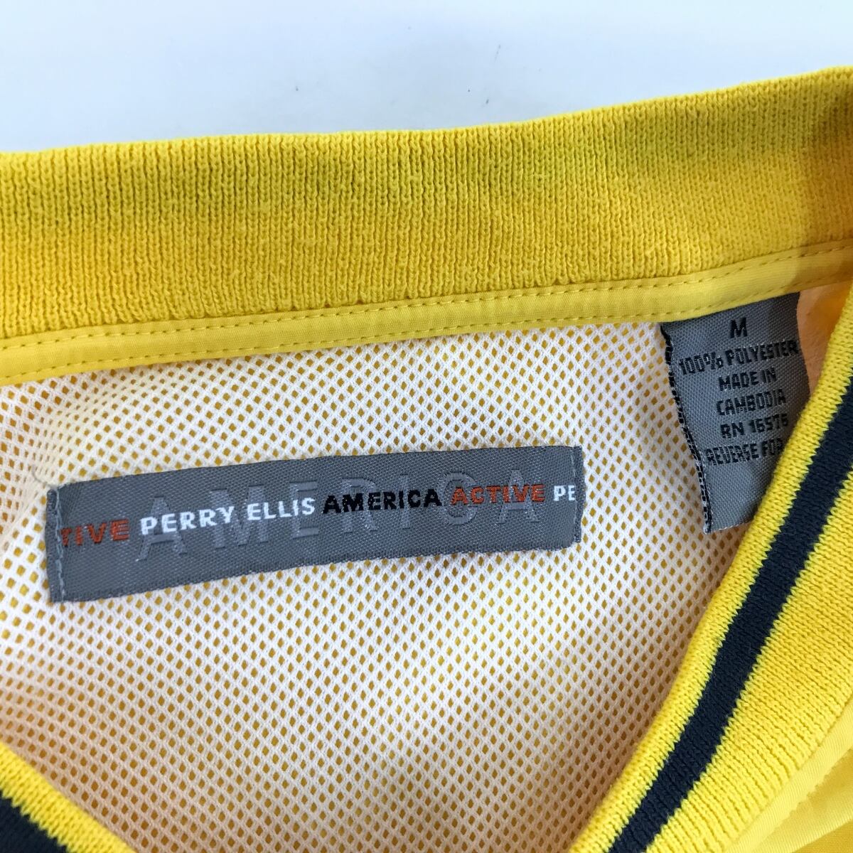 PERRY ELLIS AMERICA ACTIVE TIGERS COLOR 無地 ポリエステル Vネック
