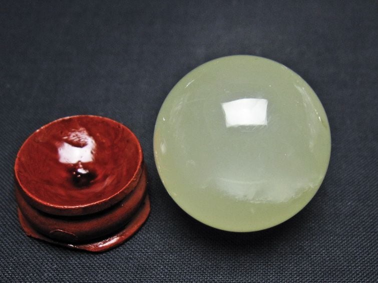 天然石シトリンのスフィア　丸玉　置物E.31 シトリン 丸玉 31mm シトリンクォーツ スフィア 置物 一点物 141-7951