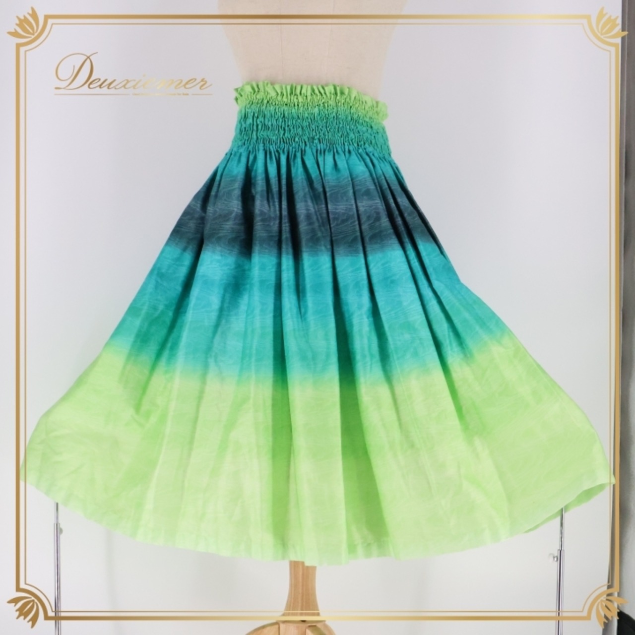 フラダンス 衣装 パウスカート グリーン系 MiuMintAloha グラデーション 華やか 鮮やか ハワイアン シングル スカート 光沢 高級感 さわやか おしゃれ かわいい 無地 レッスン 練習 黄緑 緑 フラ ダンス フラダンス衣装 パウスカート グリーン ハワイ アロハ トロピカル エレガント フレアスカート 可愛い レディース お洒落 ダンス衣装