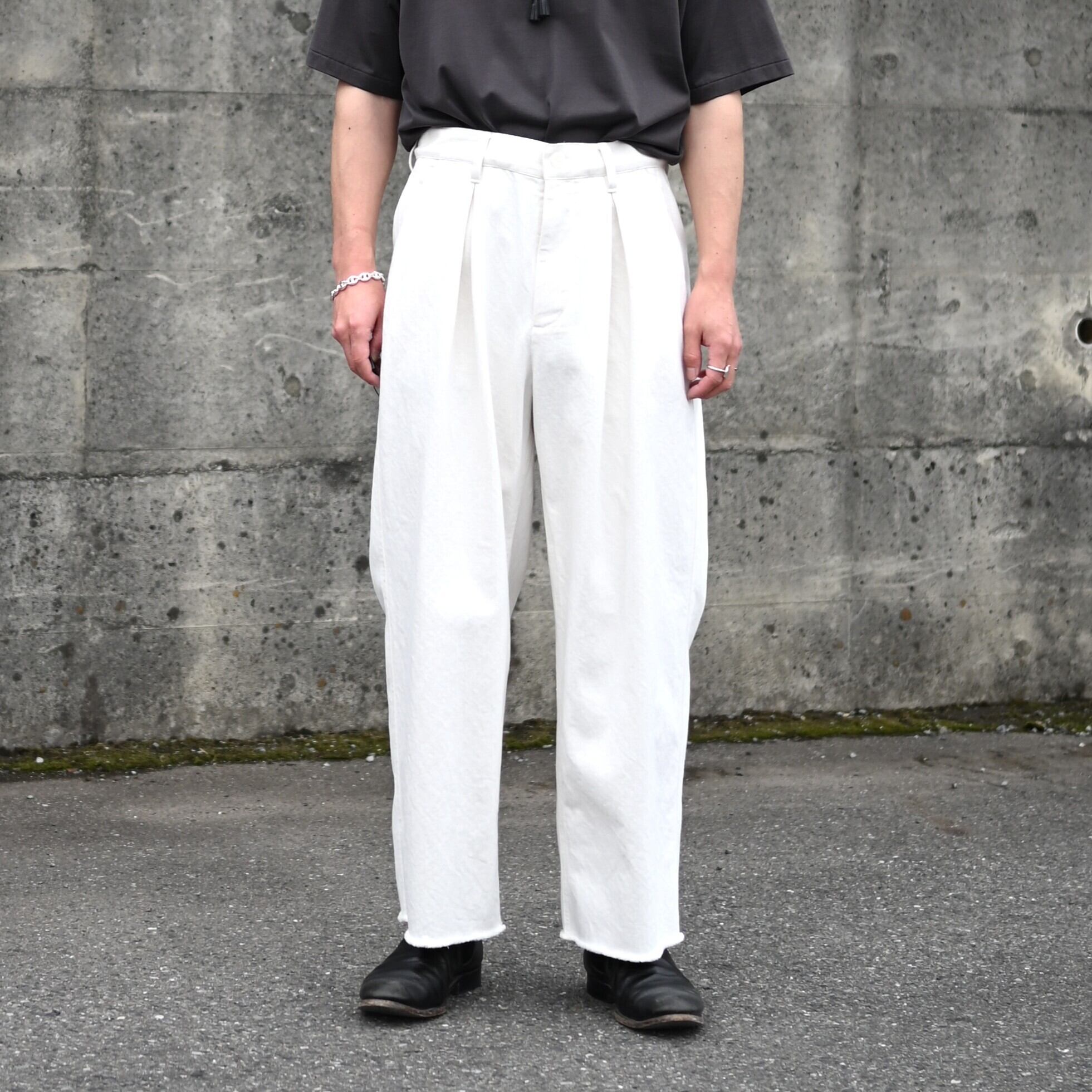 SAYATOMO / 2-Tack Cutoff Wide Denim Pants | GANKO