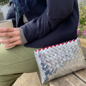 Origami Pouch L Silver