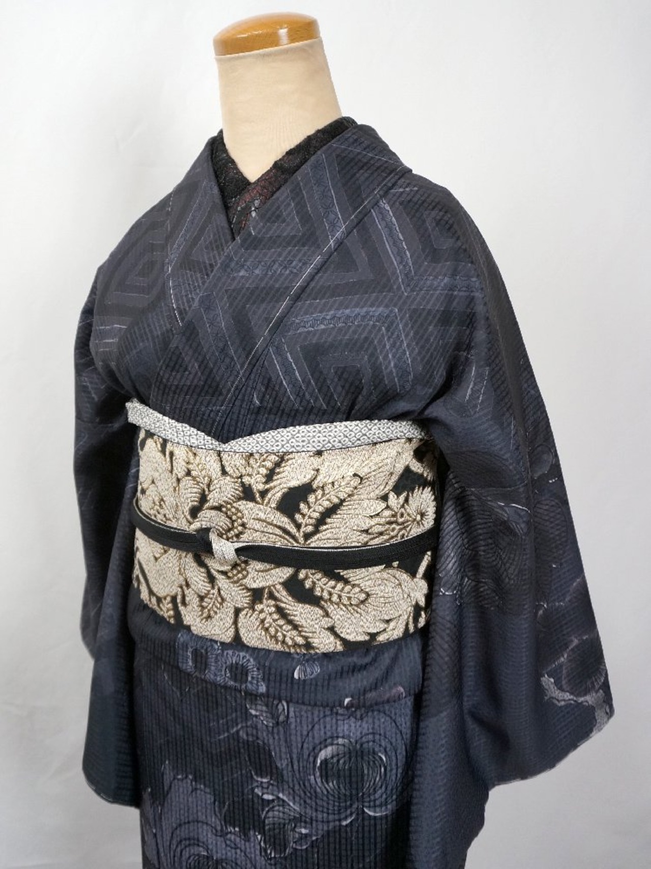 【受注商品】Rumi Rockきもの「古九谷 モノトーン」　[A1710]