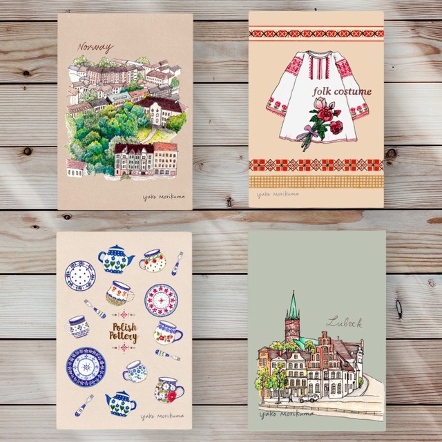 ＊憧れのヨーロッパ＊　ポストカード4枚セット