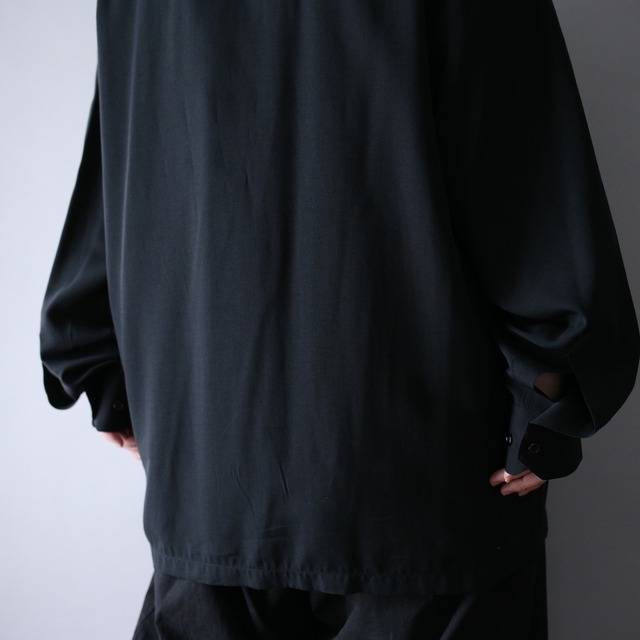 "刺繍" and antique design button fry-front minimal mode shirt