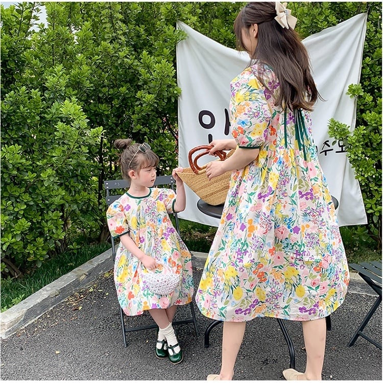 KID&MOM】カラフル花柄ワンピース 親子ペアルック | Betty