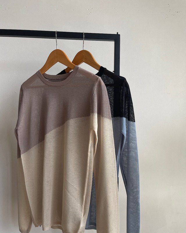 sheer intarsia knit