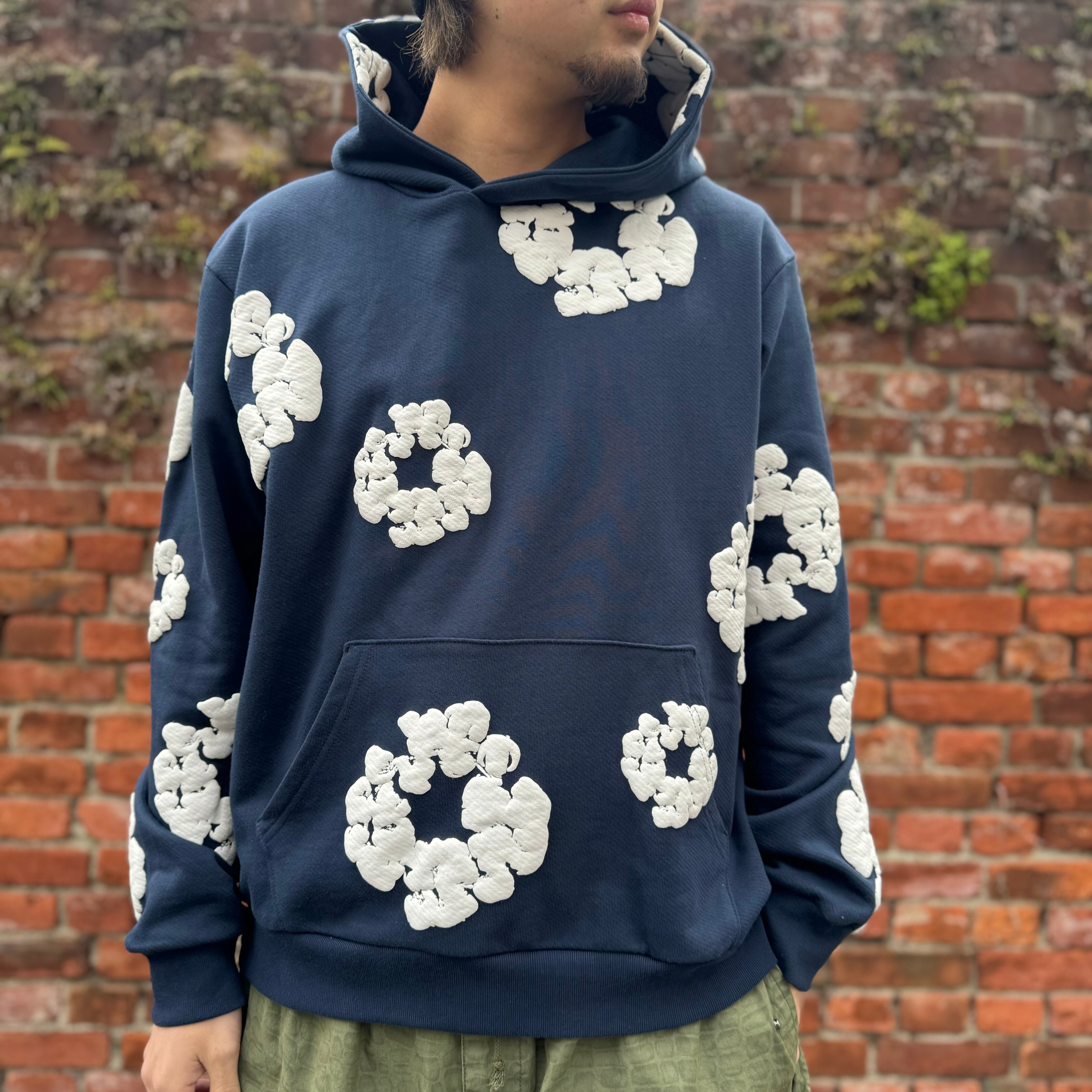 DENIM TEARS COTTON WREATH SWEAT HOODIE NAVY LARGE 06366 | BRAND 
