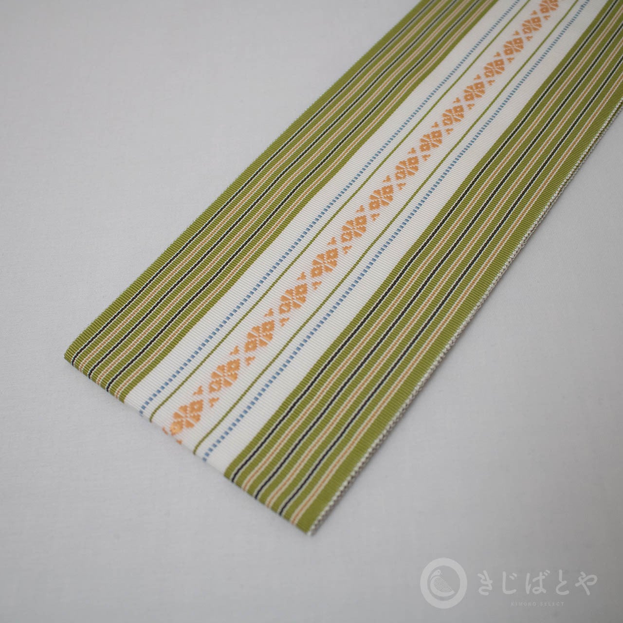 正絹 博多織の伊達締め 鶯