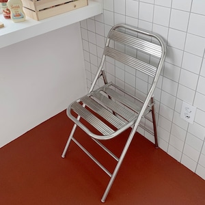 stainless folding chair / ステンレス フォールディング チェア ダイニング 折りたたみ式 椅子 北欧 韓国 家具