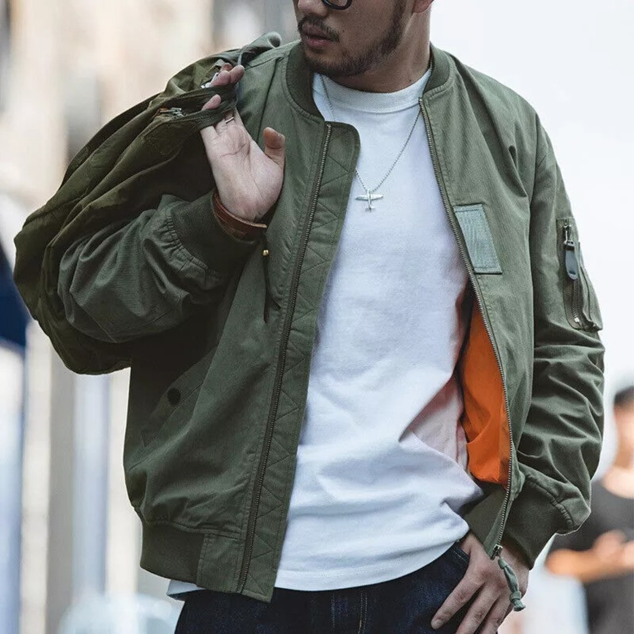 【S-3XL】MA-1 Cotton Windproof Jacket / MA-1 デザイン コットン ジャケット