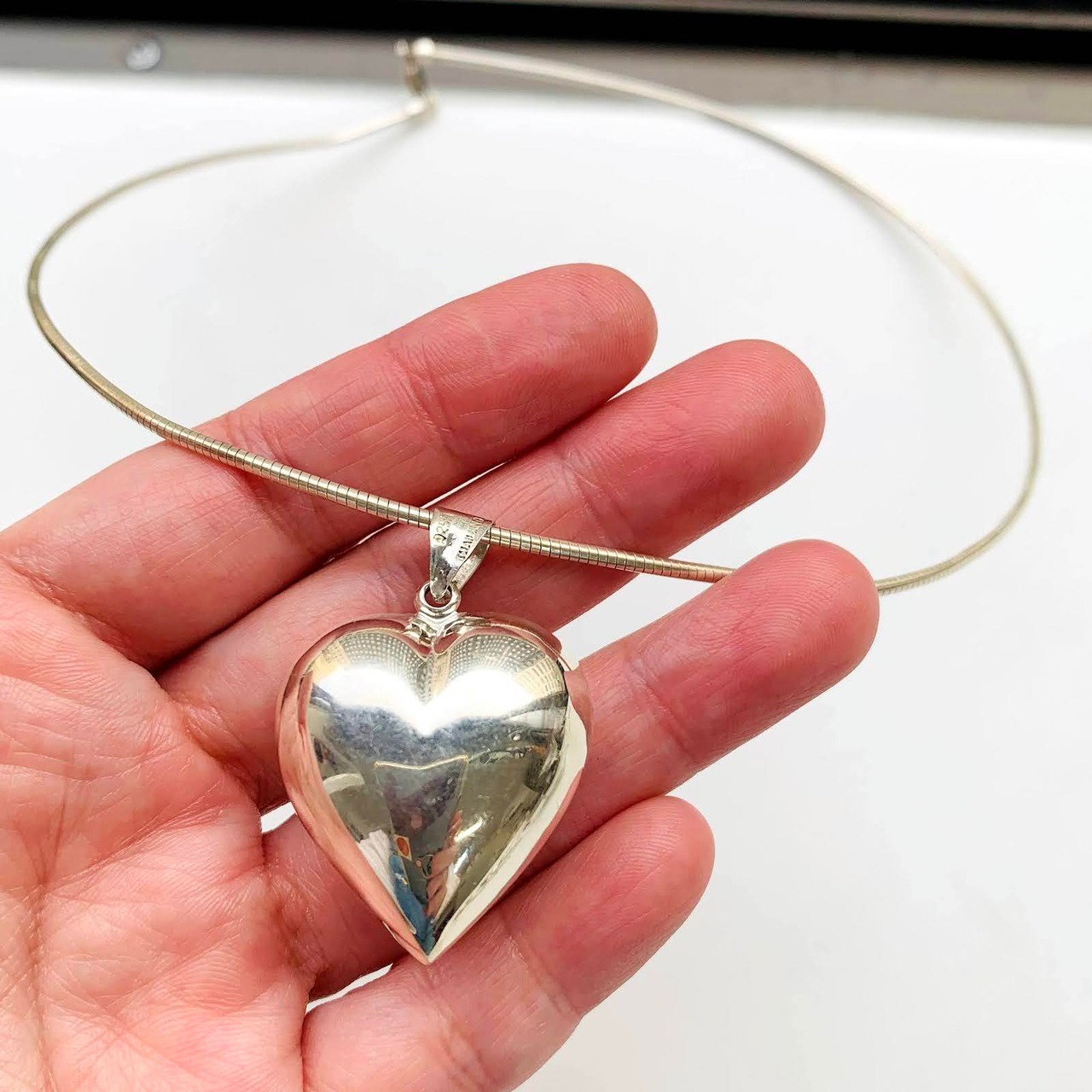 シルバー925 ラウンドオメガチョーカー & puffy heart | Milo Antiques 