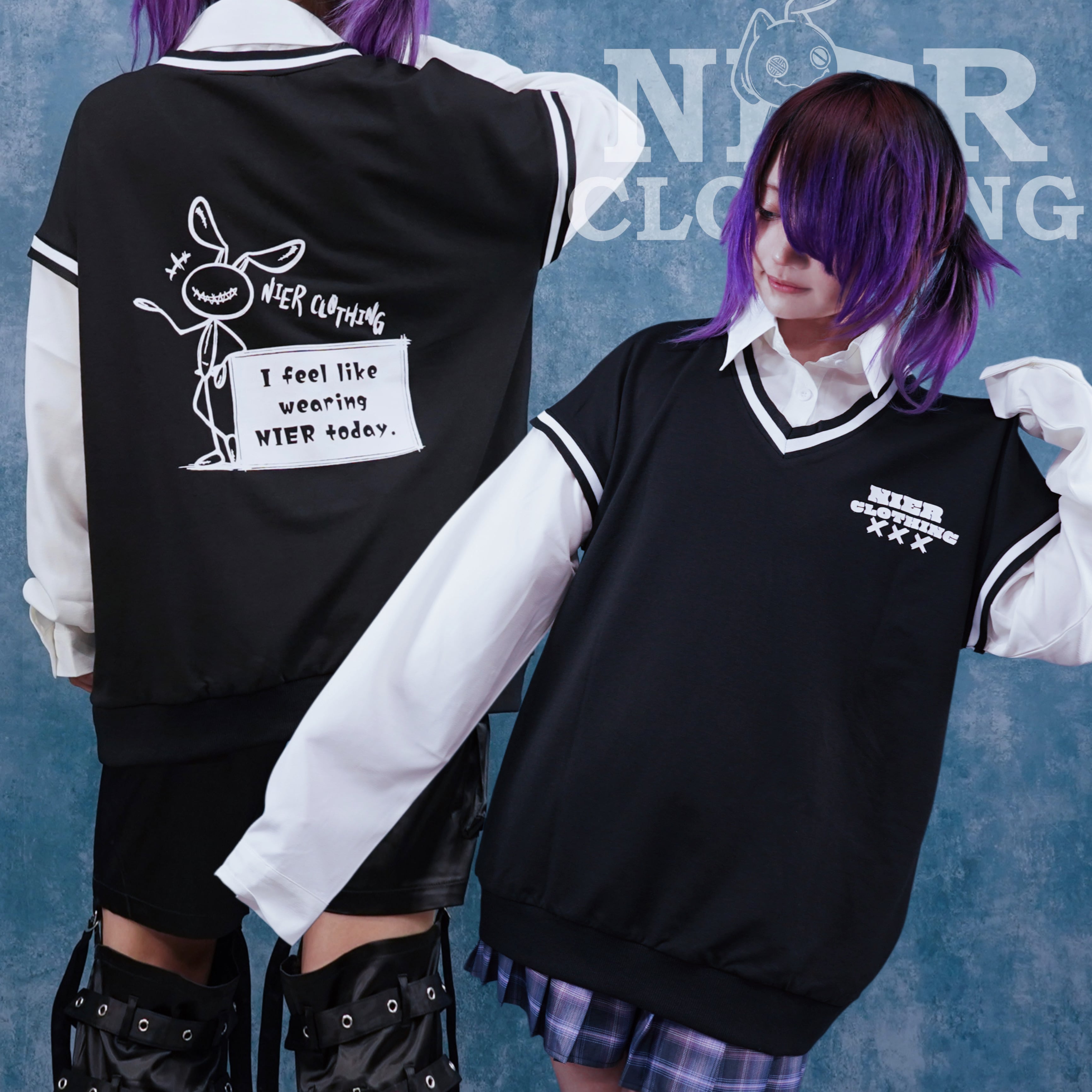 月末SPECIAL PRESENT》BLACK COLLAR FAKE LAYERED TOPS | NIER CLOTHING