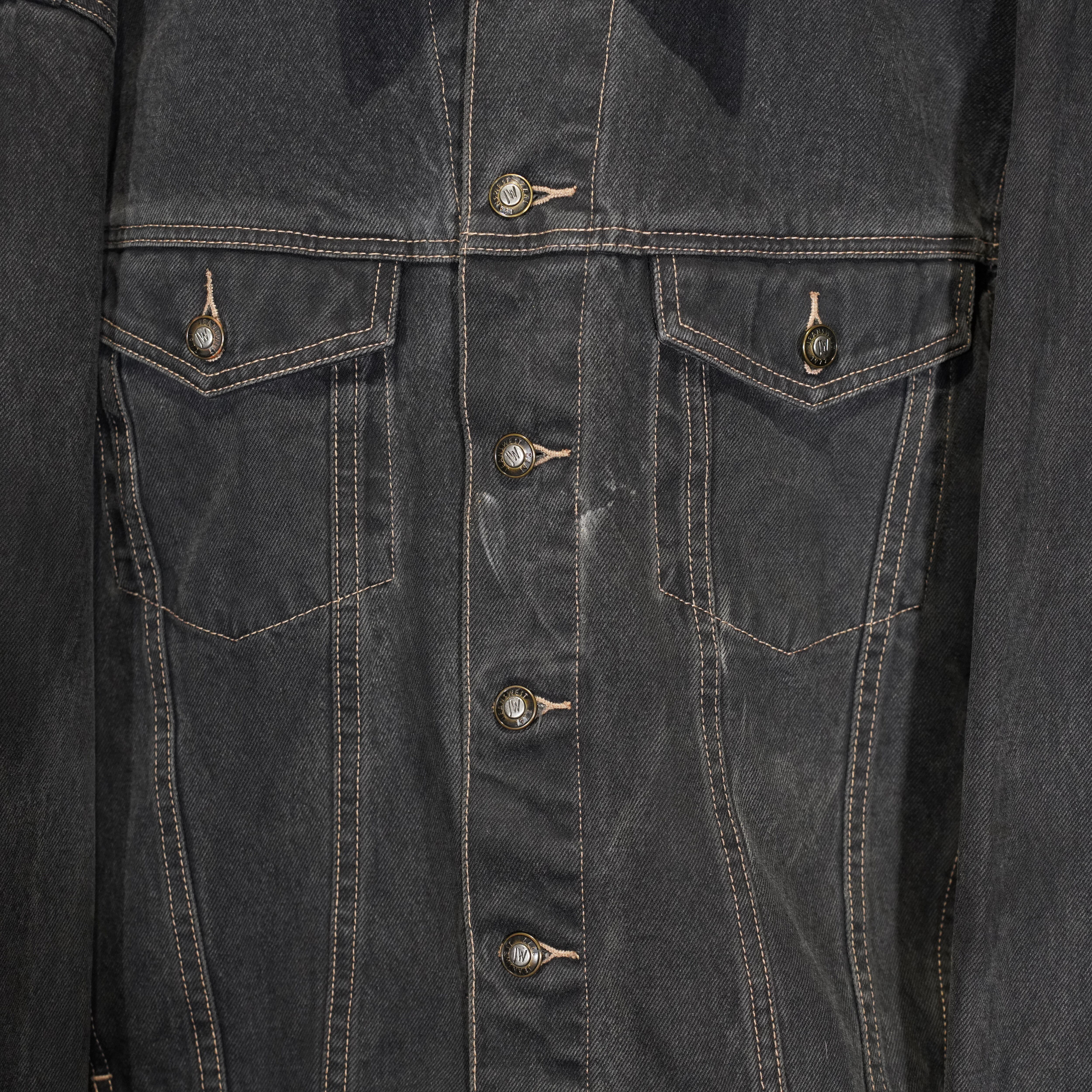 USA VINTAGE JEANS WEST BLACK COLOR DESIGN BUTTON DENIM TRACKER