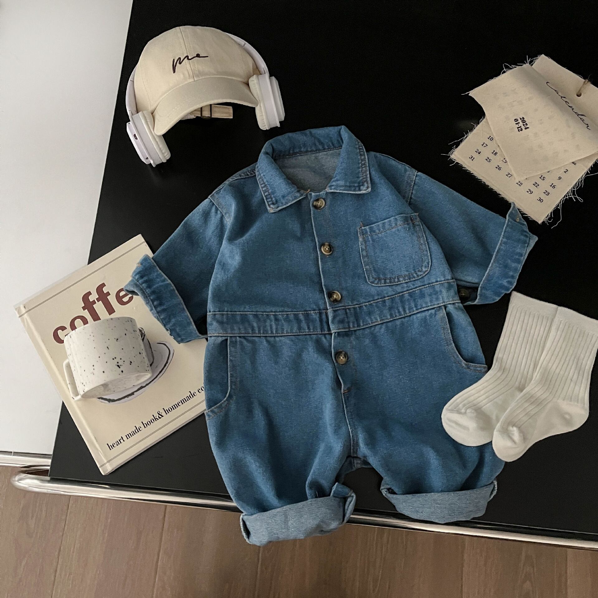 【BABY】デニムオシャレオールインワン