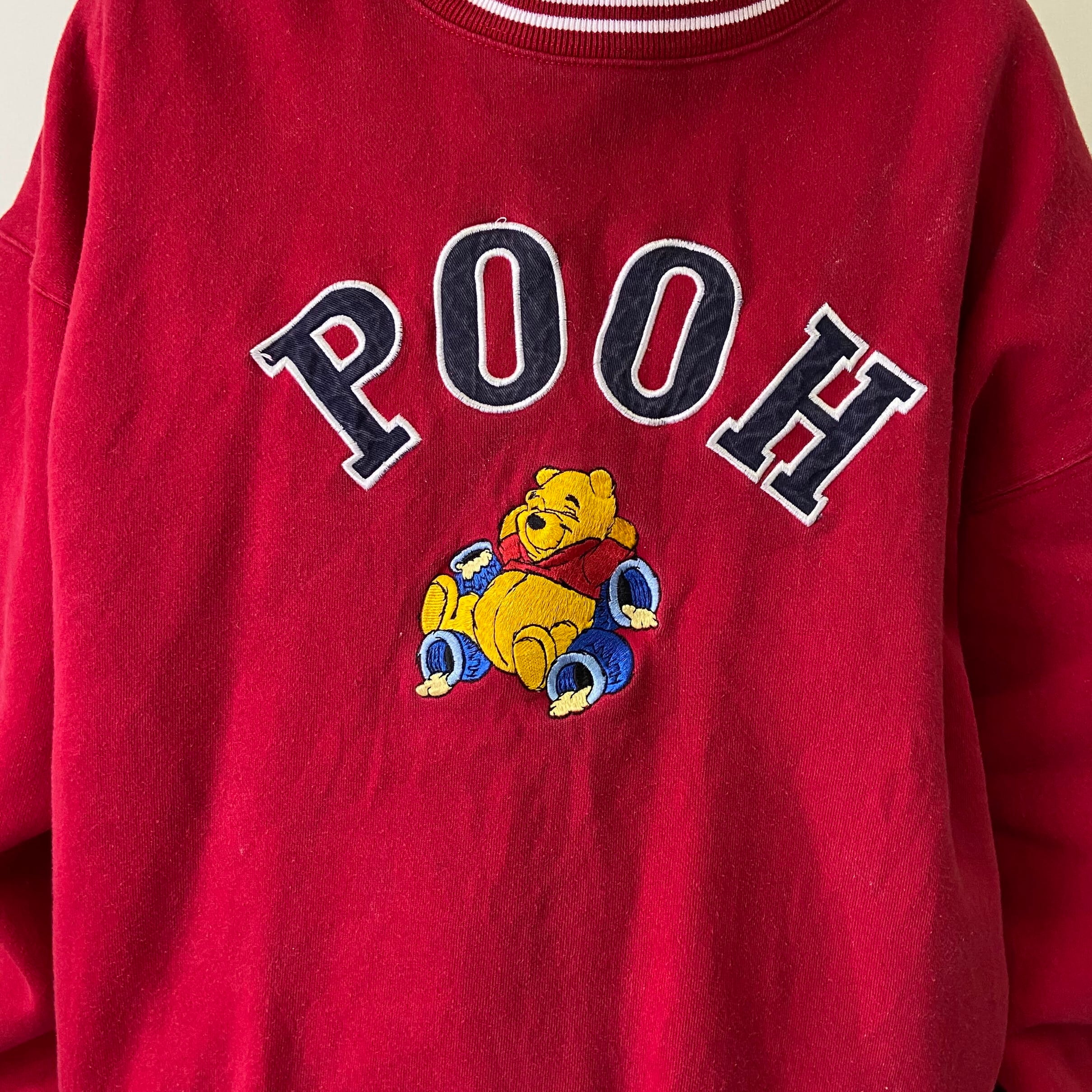 90年代 Pooh ディズニー プーさん キャラクター刺繍 スウェット 