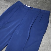 wide silhouette 2tuck slacks navy