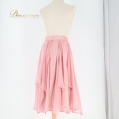 社交ダンス 衣装 スカート ピンク系 チャコット Chacott 練習 レッスン 淡い 透け感 シフォン 軽い 上品 かわいい 無地 シンプル 柔らかい生地 ダンス衣装 パーティー