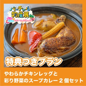 【特典つきプラン】やわらかチキンレッグと彩り野菜のスープカレー2個セット（サマーフェス【昼】）