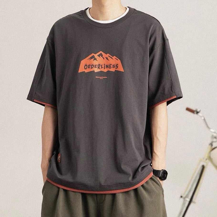 【ランドネ誌9月号掲載】カジュアルコットンプリント半袖Tシャツ 4color KK234 | nicoilo
