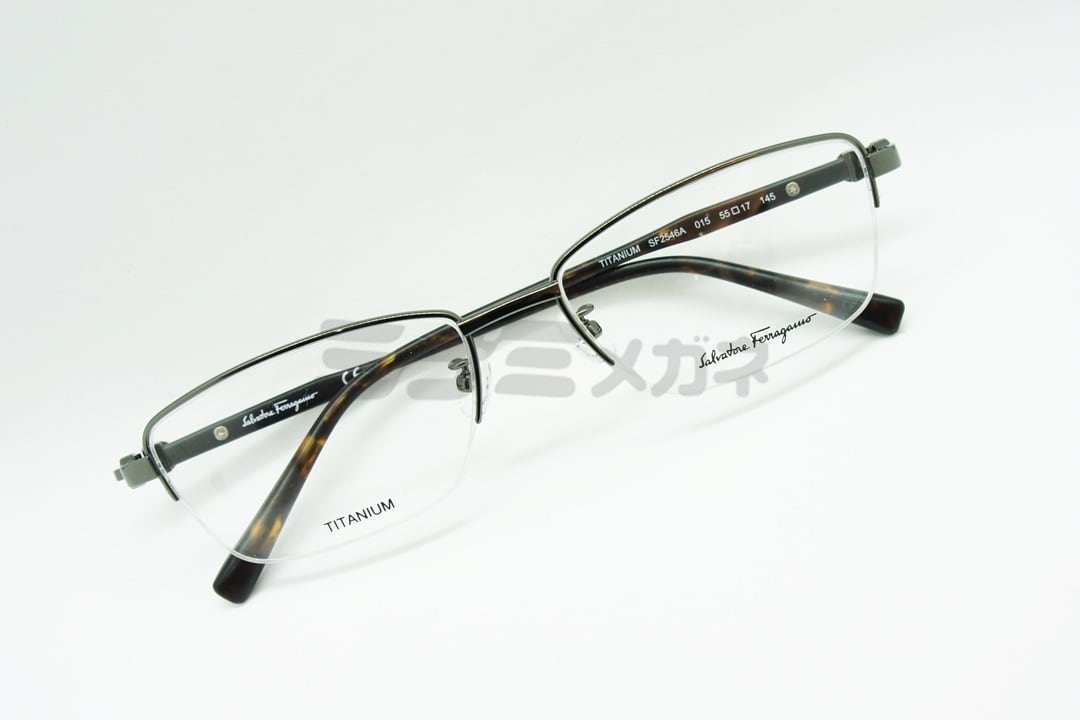 Salvatore Ferragamo メガネ SF2546A 015 ハーフリム スクエア Salvatore Ferragamo メガネ SF2546A 015 ハーフリム スクエア