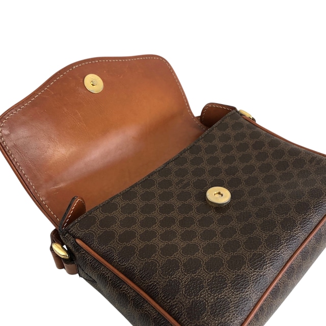 CELINE セリーヌ マカダム ショルダーバッグ ブラウン ブラゾン型押し vintage ヴィンテージ オールド 8jtbge
