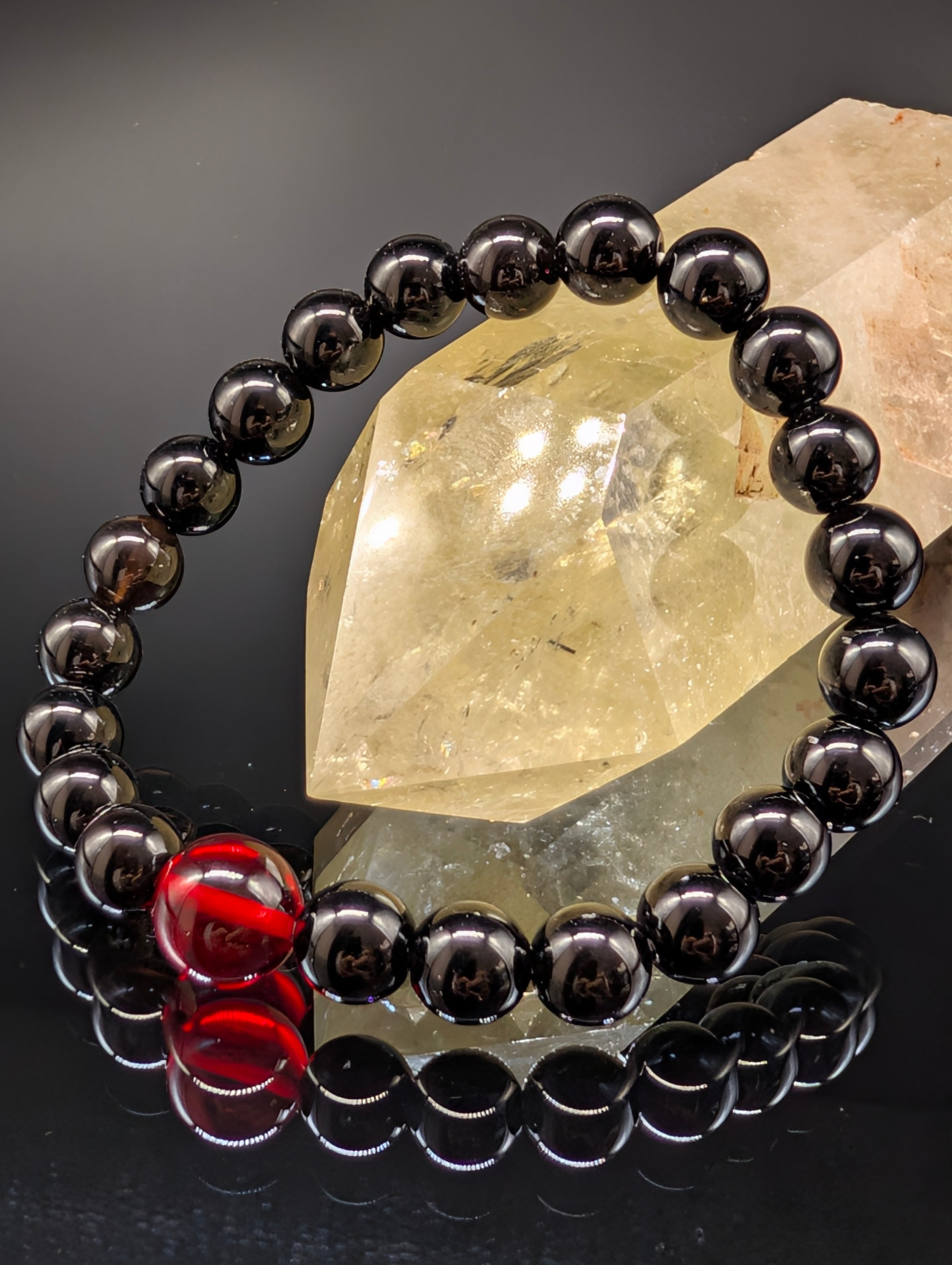 最高品質・鑑別済み・健康・守護】モリオン・アメジスト・8mm 2天(親玉