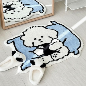 relaxing puppy foot mat / リラックス パピー フットマット ラグ 犬 韓国インテリア雑貨