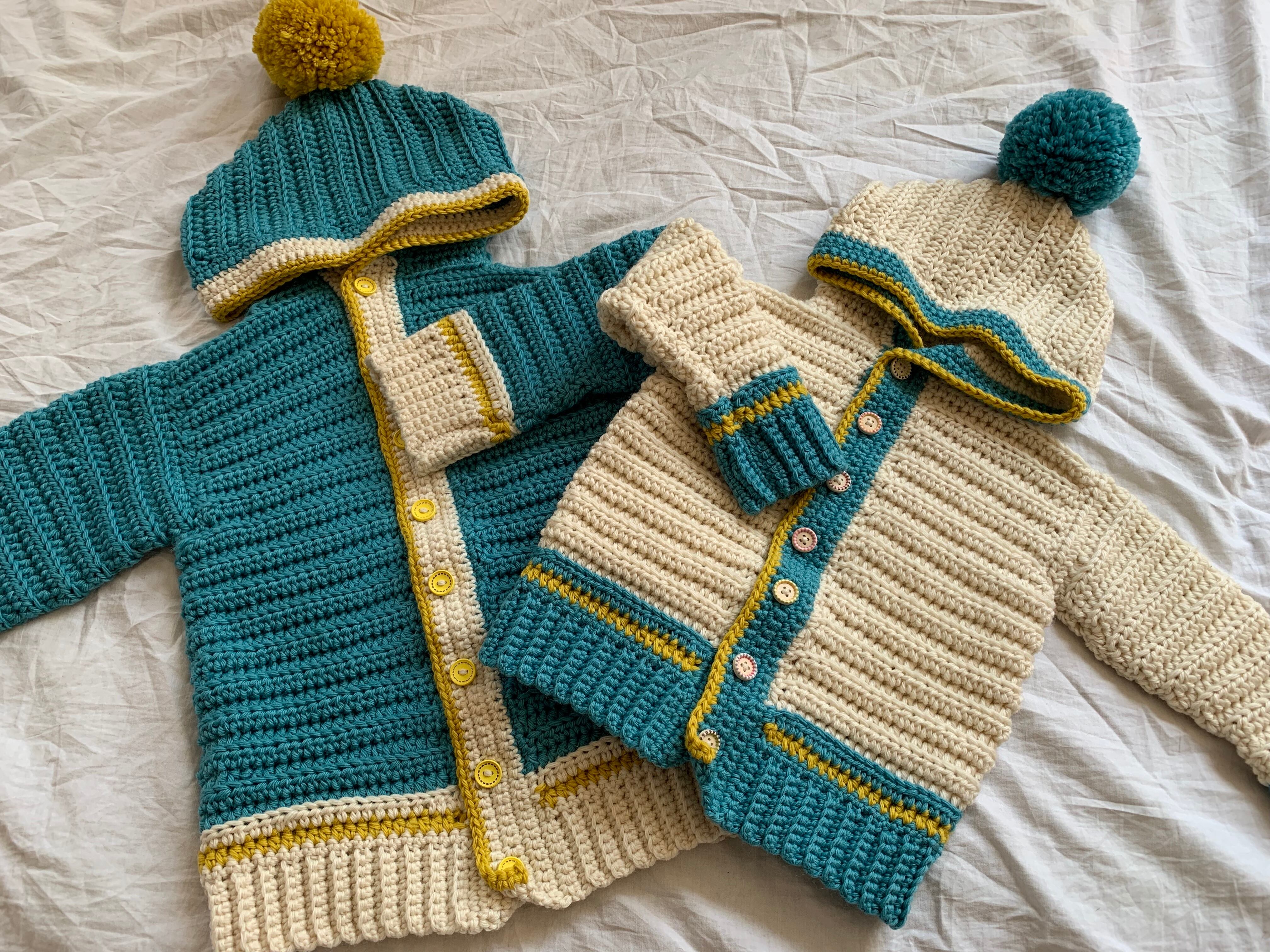 編み図ダウンロード Xsサイズ 0歳 ２歳頃まで かぎ針だけで編むキッズカーディガン Heart Knitting Home