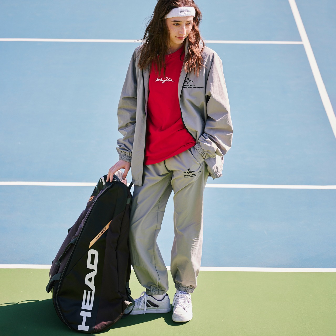 Slogan.コットンライクナイロンジャケット_ダストグレー